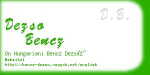 dezso bencz business card